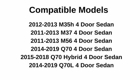 Driver Left Side Front Door Window Door Glass Compatible with Infiniti M35h / M37 / M56 / Q70 / Q70L 2011-2019 Models
