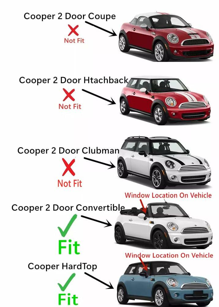 OEM Passenger Right Side Door Window Door Glass Compatible with Mini Cooper 2 Door Convertible 2016-2024 Models / Cooper Hardtop 2 Door Hatchback 2014-2024 Models