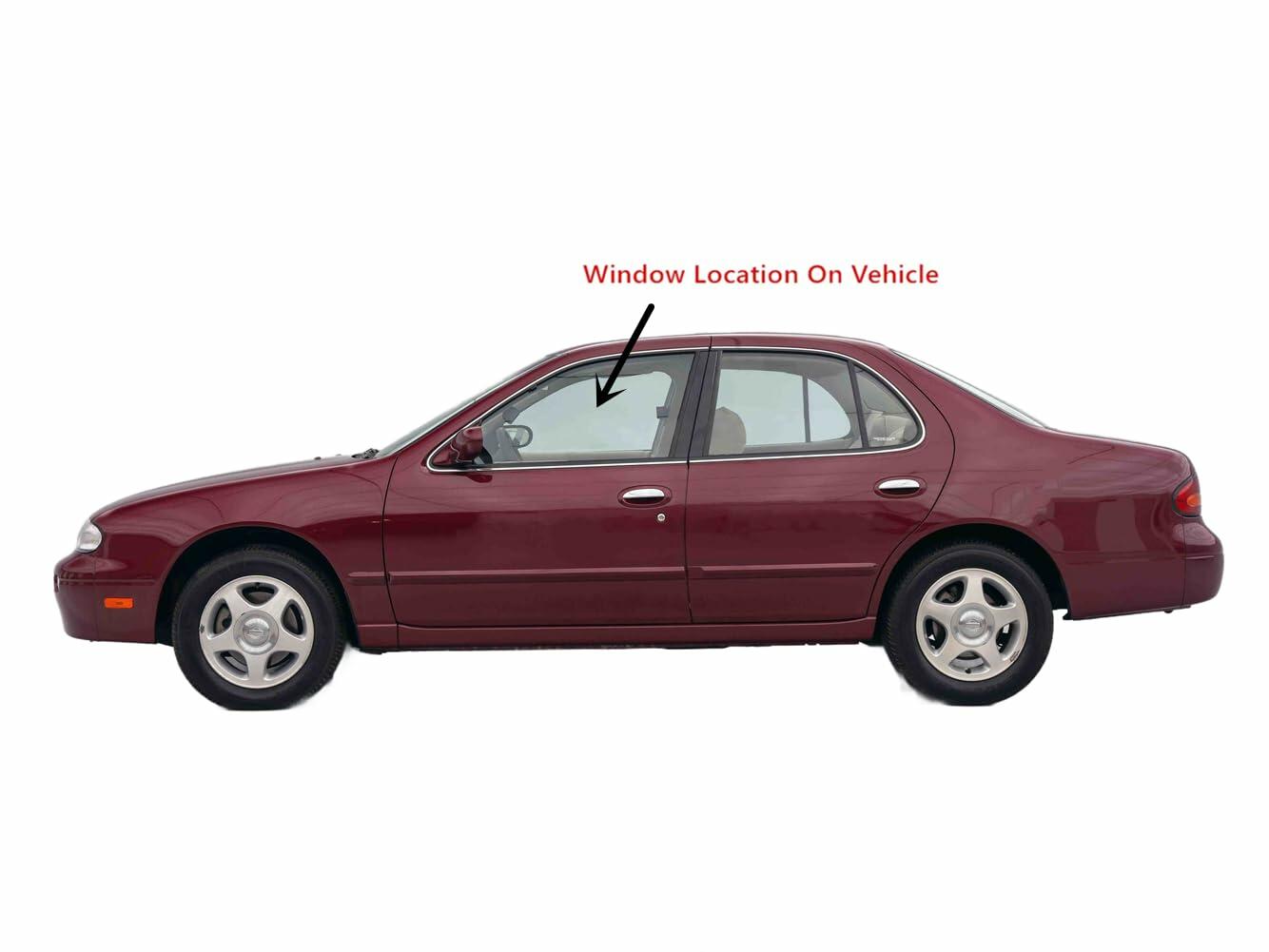 Driver Left Side Front Door Window Door Glass Compatible with Nissan Altima 4 Door Sedan 1993-1997 Models