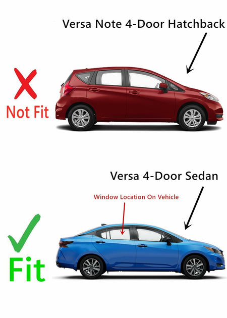 Passenger Right Side Rear Door Window Door Glass Compatible with Nissan Versa 4 Door Sedan 2012-2019 Models