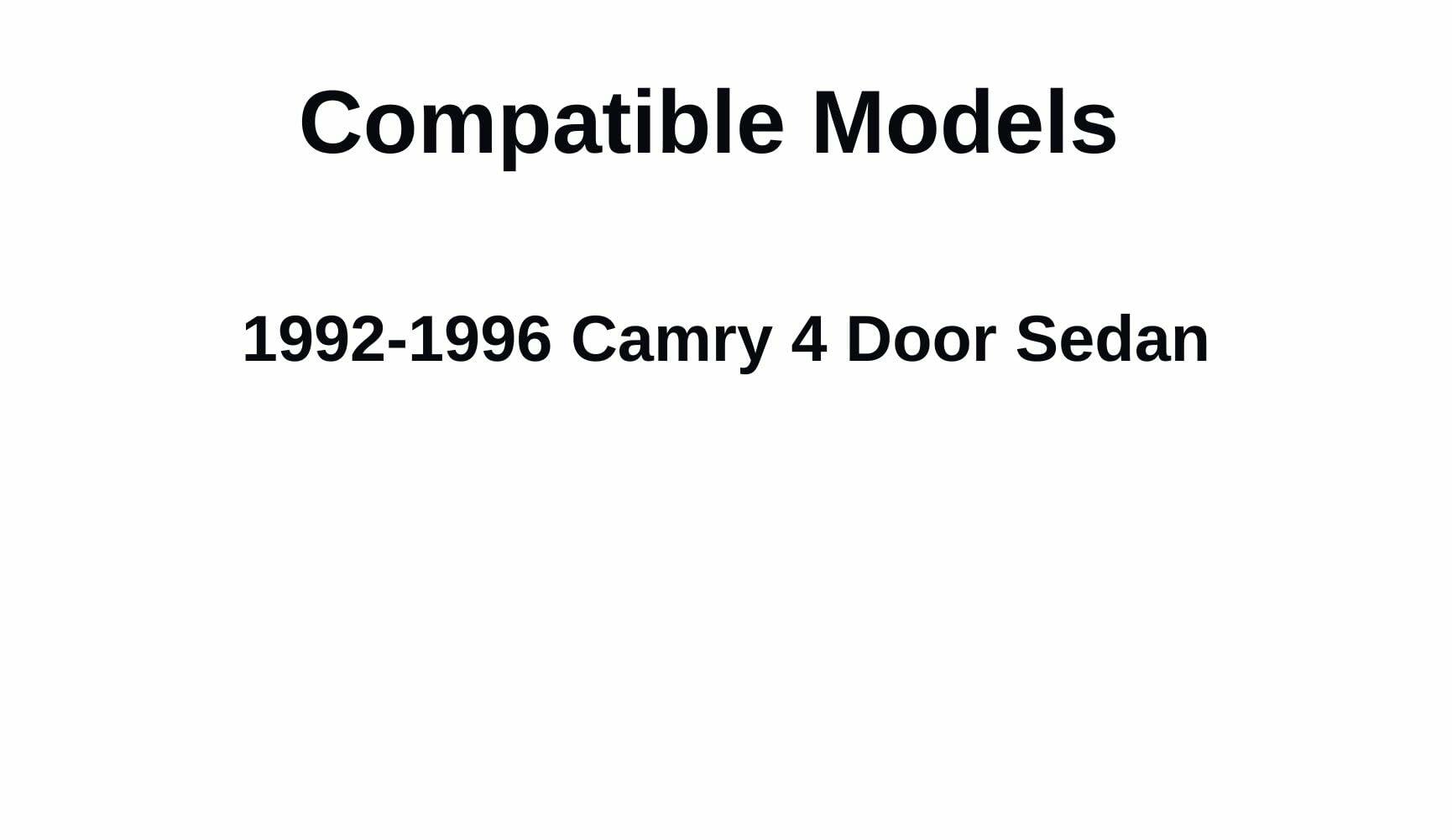 Passenger Right Side Rear Door Window Door Glass Compatible with Toyota Camry 4 Door Sedan 1992-1996 Models