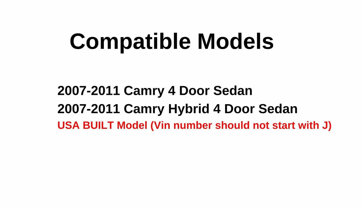 Driver Left Side Front Door Glass Compatible with Toyota Camry 4 Door Sedan USA Built 2007-2011 Models