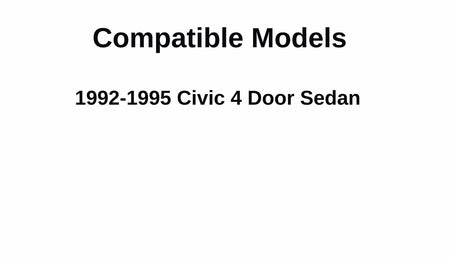 Driver Left Side Rear Door Window Door Glass Compatible with Honda Civic 4 Door Sedan 1992-1995 Models