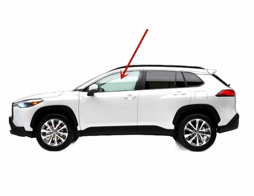 Tempered Driver Left Side Front Door Window Door Glass Compatible with Toyota Corolla Cross 2022-2026 Models (Not For Corolla)
