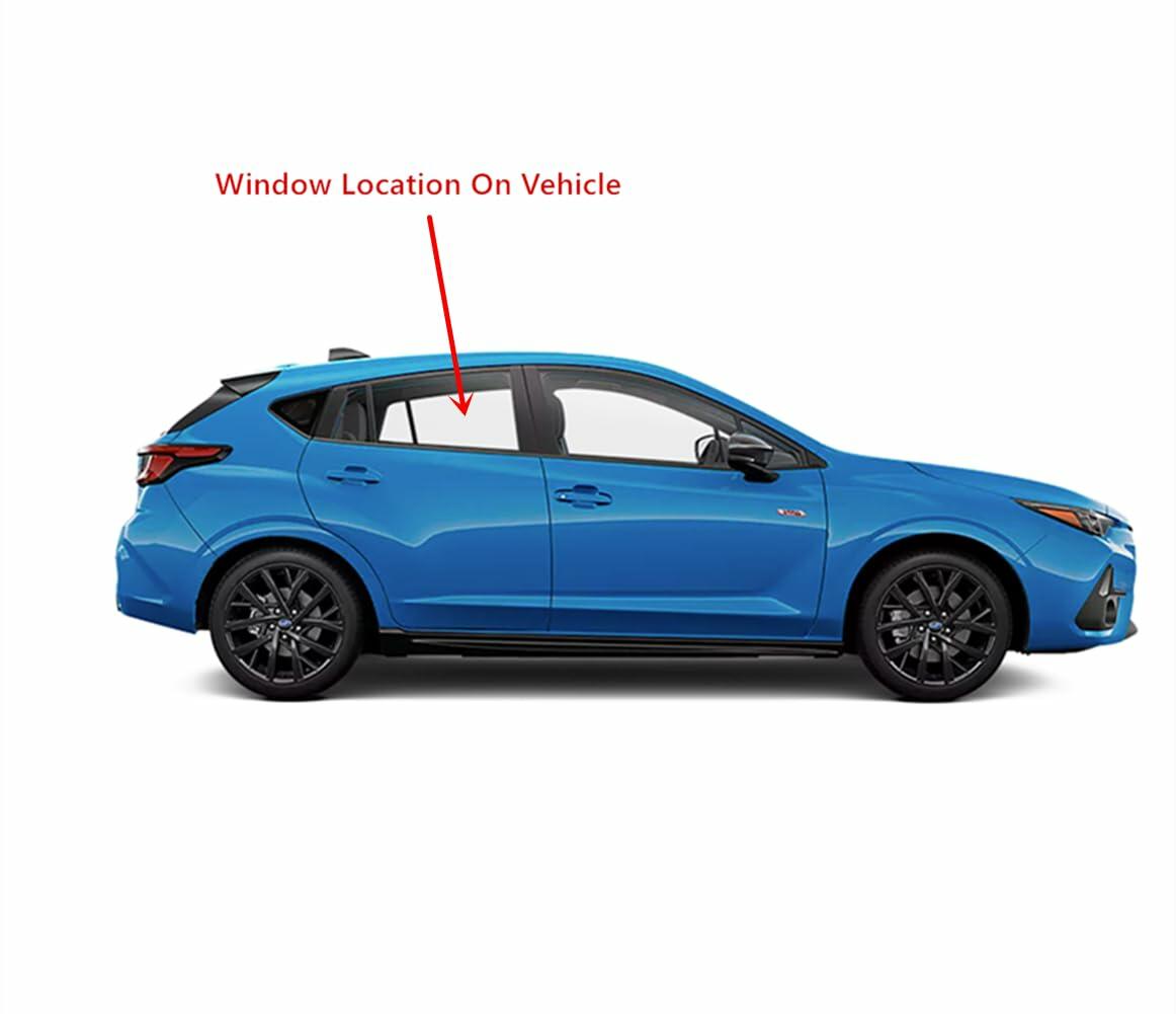 Tempered Passenger Right Side Rear Door Window Door Glass Compatible with Subaru Impreza 2024-2026 Models