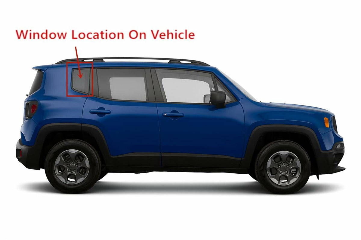 Passenger Right Side Quarter Window Quarter Glass Compatible with Jeep Renegade 2015-2023