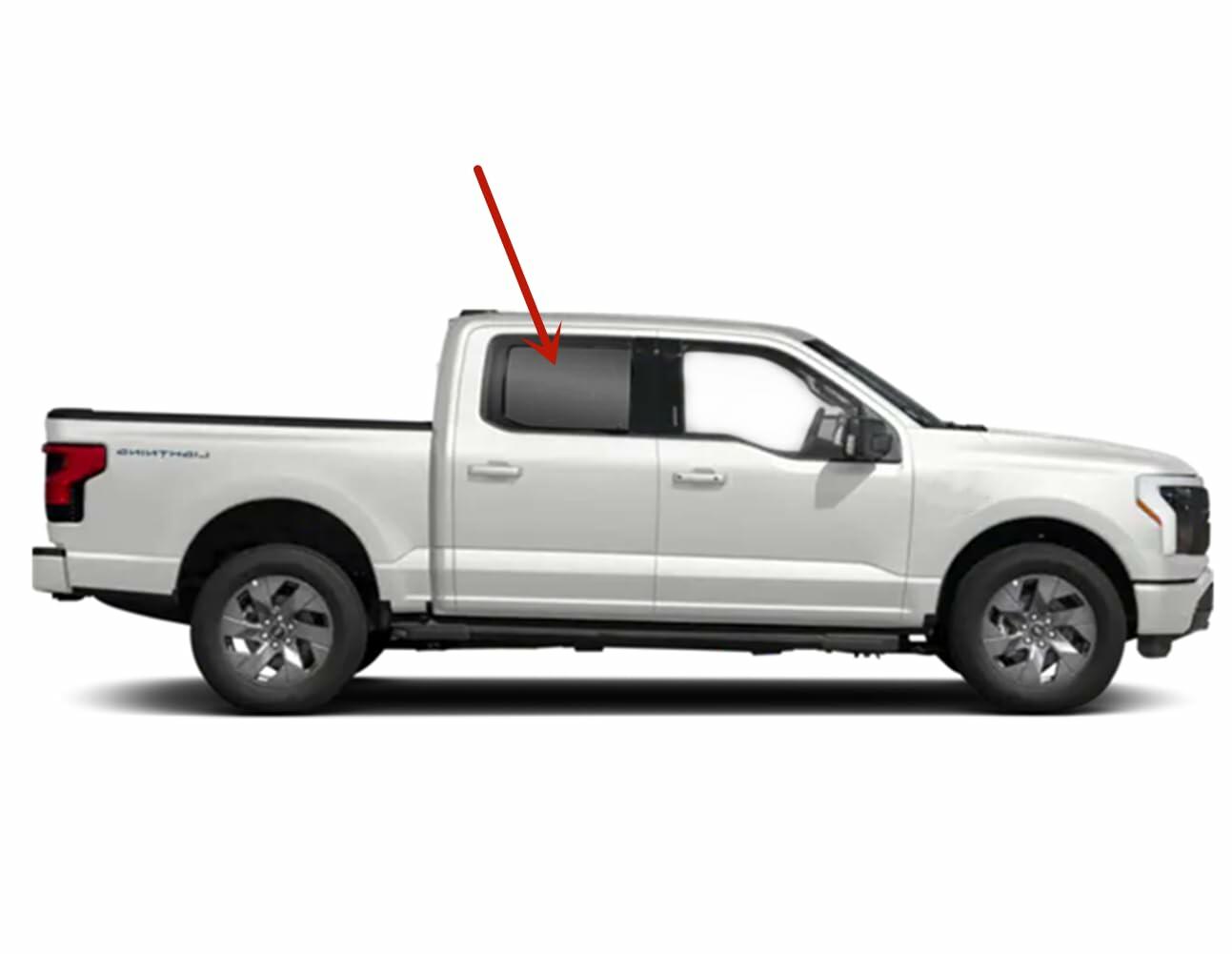 Tempered Passenger Right Side Rear Door Window Door Glass Compatible with Ford F-Series F150 F250 F350 F450 F550 4-Door Crew Cab 2023-2026 Models