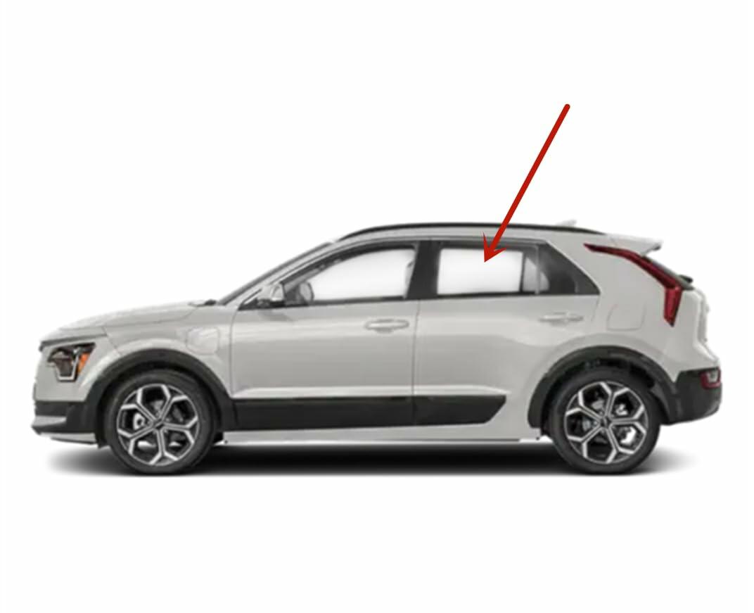 Clear Tempered Driver Left Side Rear Door Window Door Glass Compatible with Kia Niro / Niro EV 2023-2026 Models
