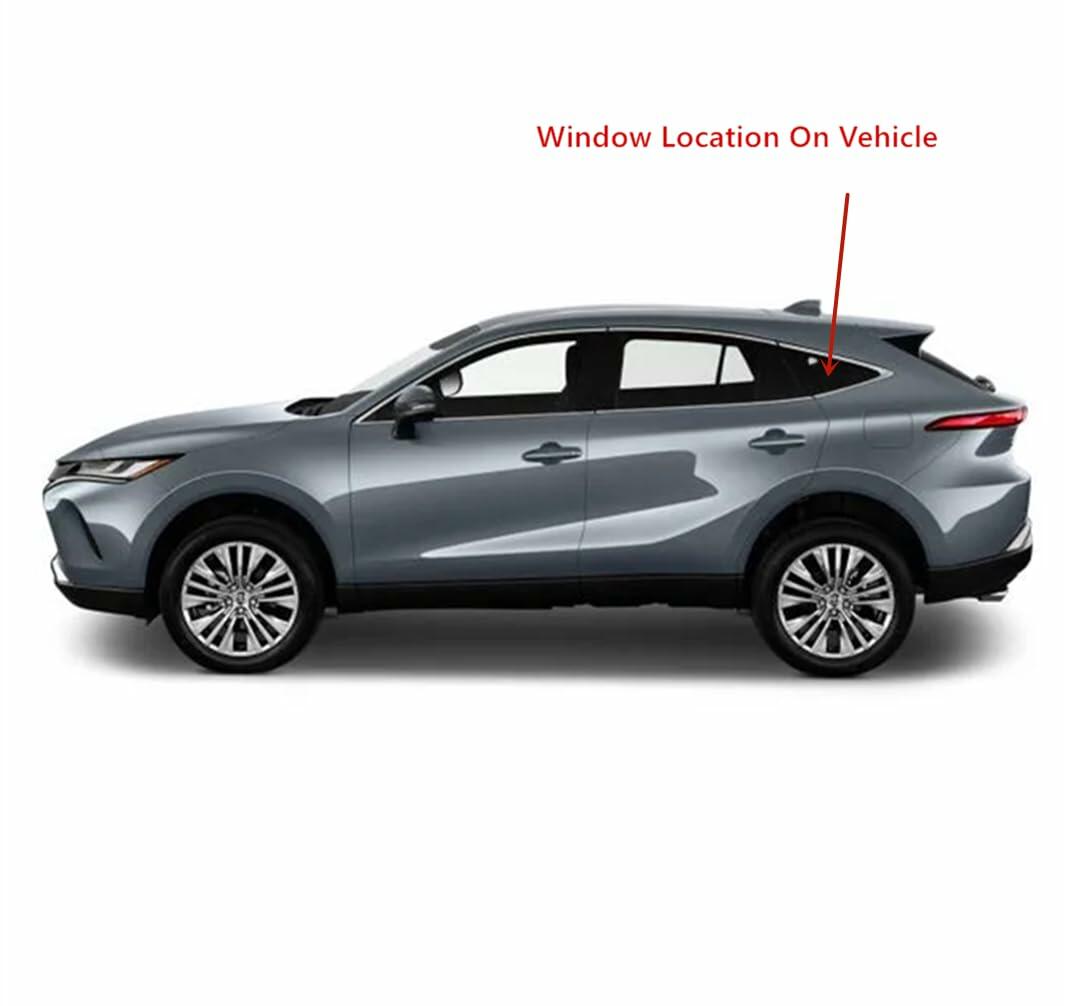 Tempered Driver Left Side Rear Quarter Window Quarter Glass Compatible with Toyota Venza 2021-2024 Models