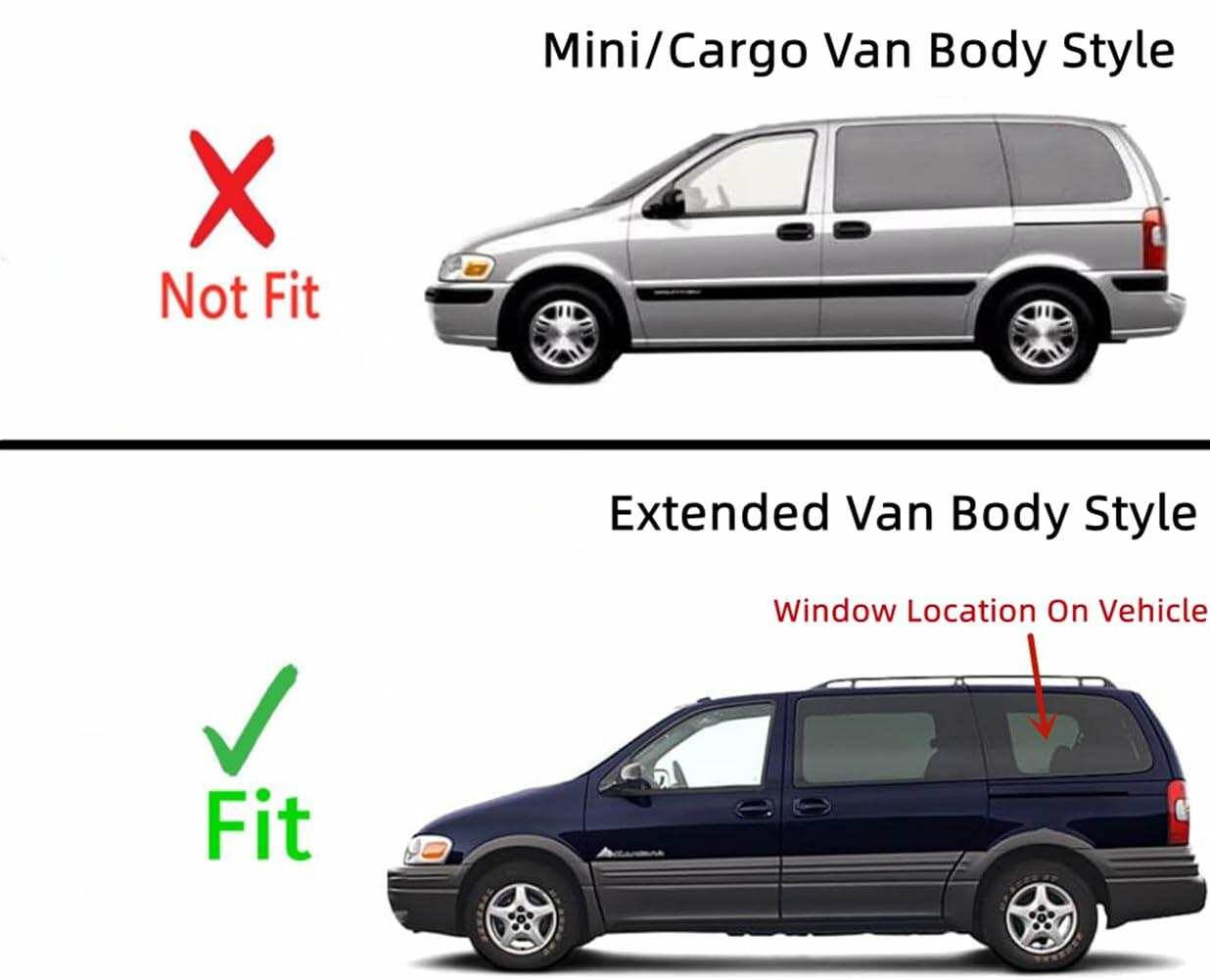 Driver Left Side Quarter Window Quarter Glass Compatible with Chevrolet Venture 1998-2005/Pontiac Trans Sport 1998 Montana 1999-2005/ Oldsmobile Silhouette 1998-2004 Extended Van Models
