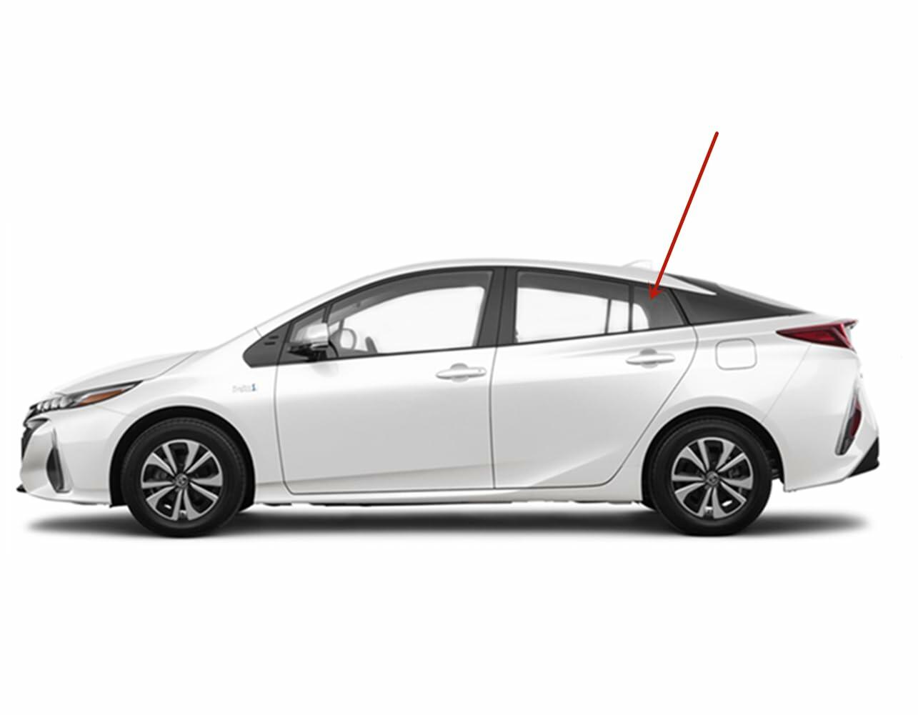 Driver Left Side Rear Vent Window Vent Glass Compatible with Toyota Prius / Prius Prime 4 Door Hatchback 2016-2022 Models