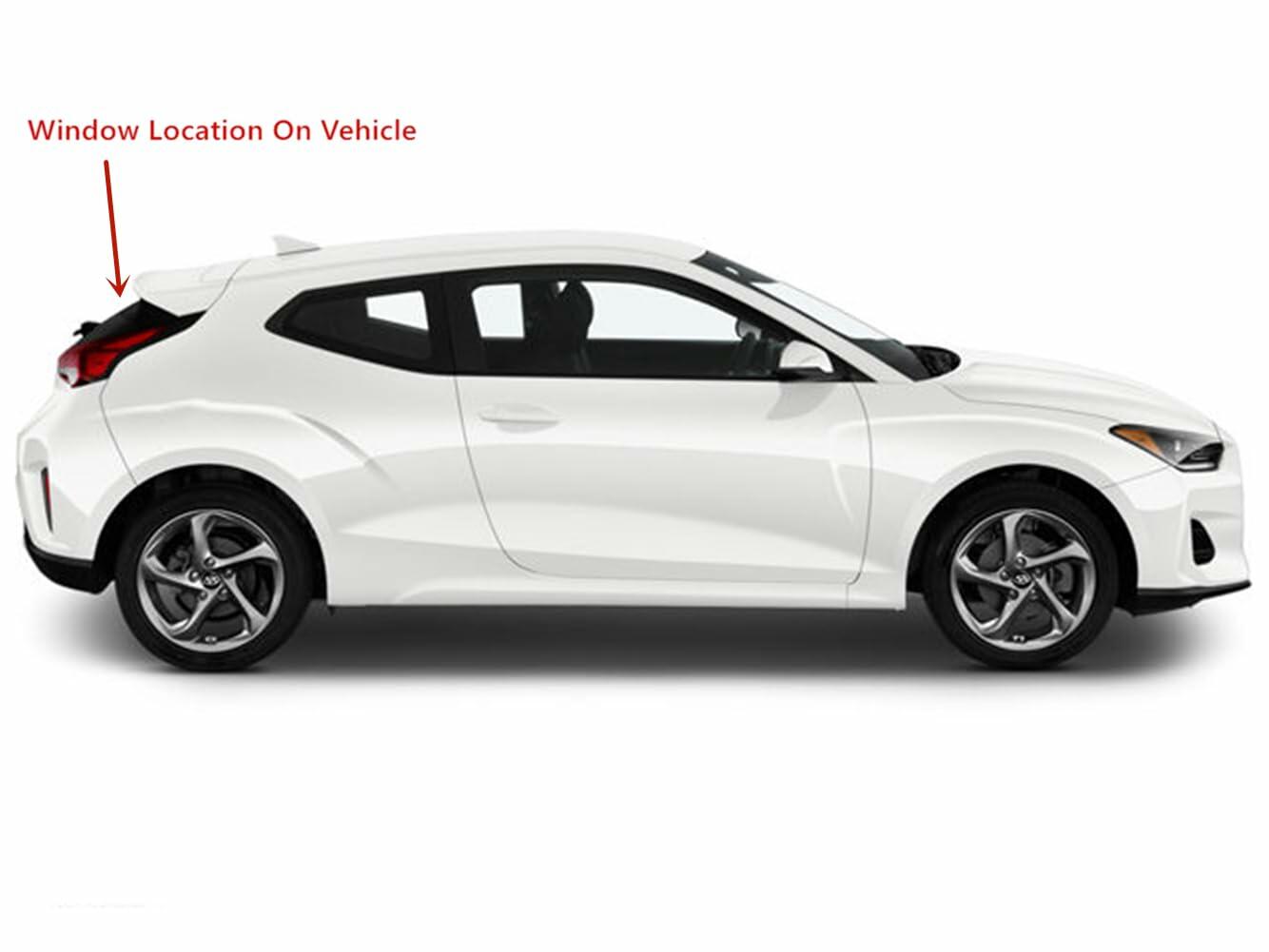 Heated Rear Back Window Back Glass Compatible with Hyundai Veloster 2019-2022 Models