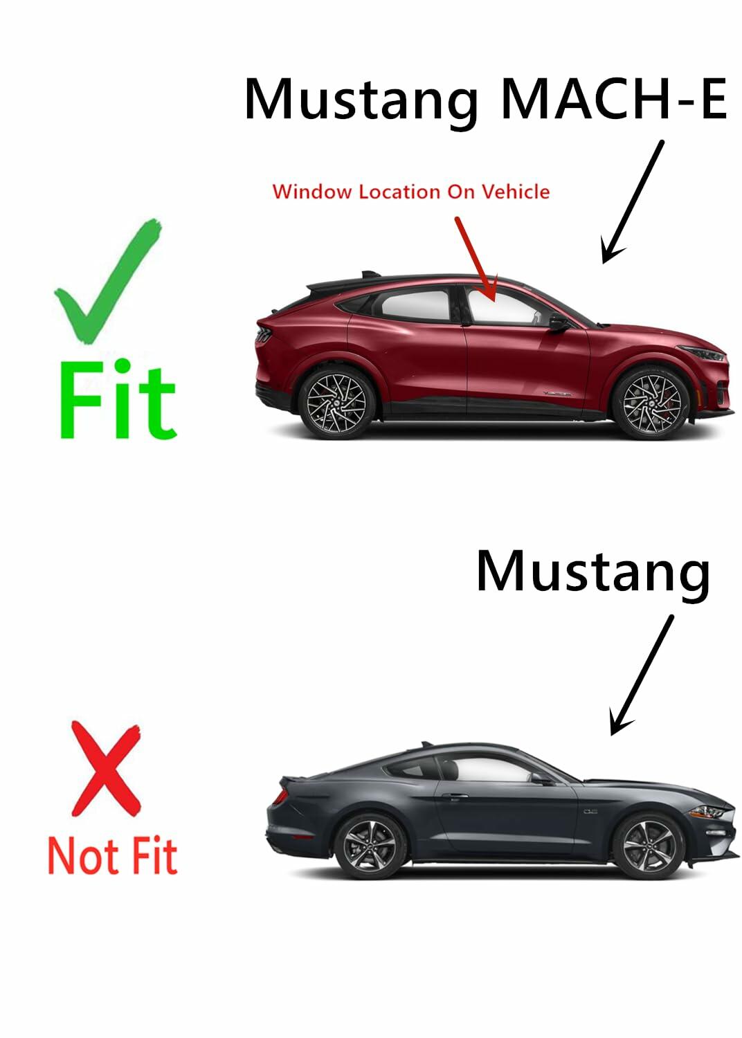 Laminated Passenger Right Side Front Door Window Door Glass Compatible with Ford Mustang MACH-E 2021-2026 Models