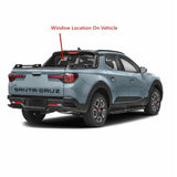 Heated Tempered Rear Manual Slider Window Back Glass Compatible with Hyundai Santa Cruz 2022-2024 Models