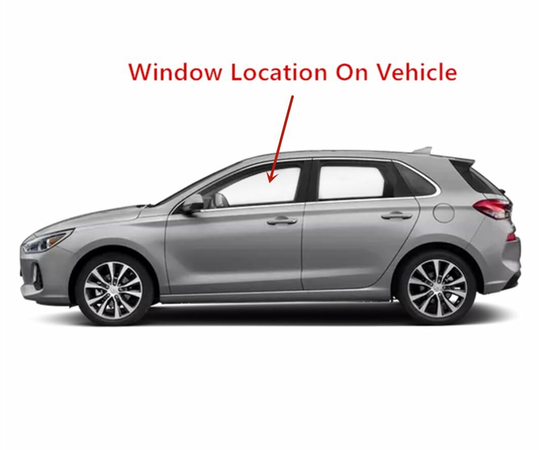 Tempered Driver Left Side Front Door Window Glass Compatible with Hyundai Elantra GT 2018-2020 Models