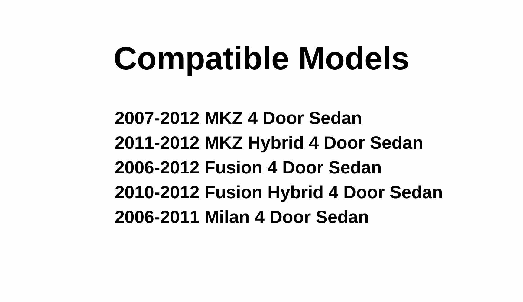 Tempered Driver Left Side Rear Door Window Door Glass Compatible with Lincoln MKZ 2007-2012 / Ford Fusion 2006-2012 / Mercury Milan 2006-2011 Models