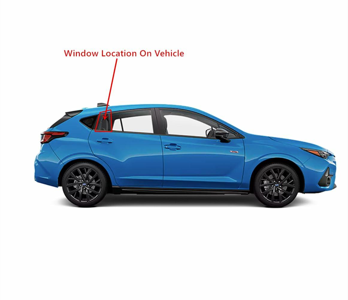Tempered Passenger Right Side Rear Vent Window Vent Glass Compatible with Subaru Impreza 2024-2026 Models