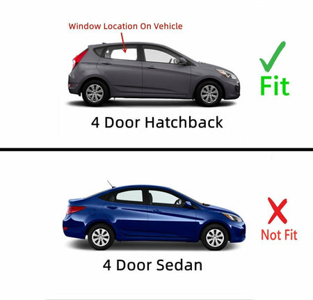 Passenger Right Side Rear Door Window Door Glass Compatible with Hyundai Accent Hatchback 2012-2017 Models