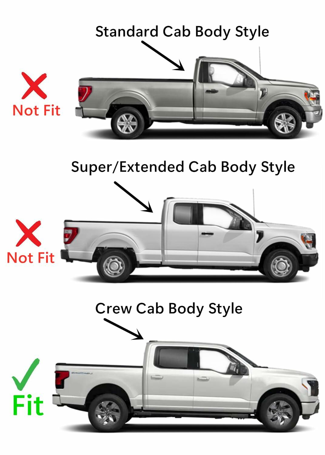 Tempered Passenger Right Side Front Door Window Door Glass Compatible with Ford F150 4-Door Crew Cab 2023-2026 Models