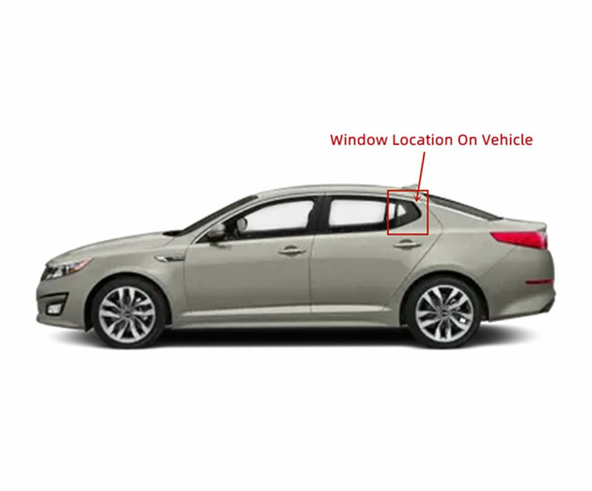Driver Left Side Rear Vent Window Vent Glass Compatible with Kia Optima 2011-2015/ Optima Hybrid 2012-2016 Models