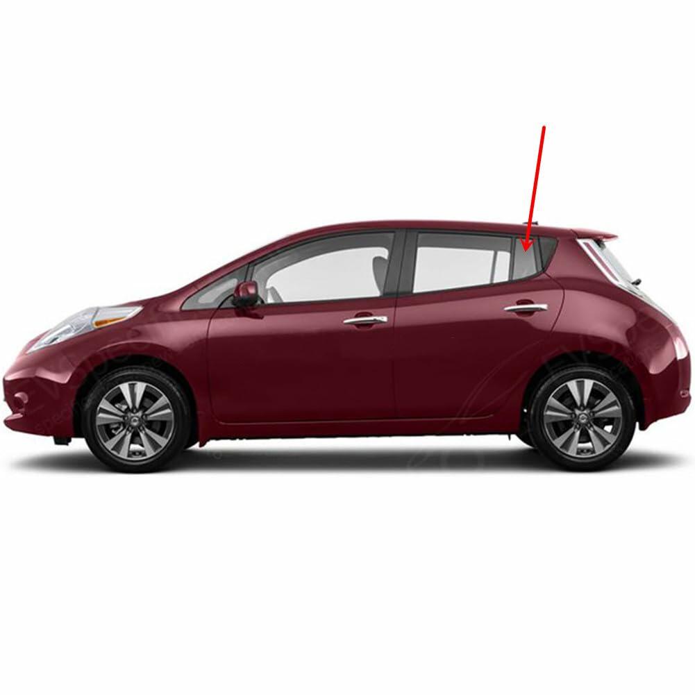 Tempered Driver Left Side Rear Vent Window Vent Glass Compatible with Nissan Leaf 2011-2017 Models