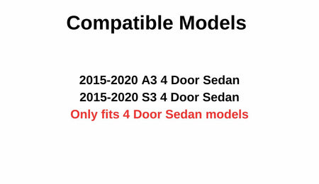 Tempered Passenger Right Side Rear Door Window Door Glass Compatible with Audi A3 / S3 4 Door Sedan 2015-2020 Models