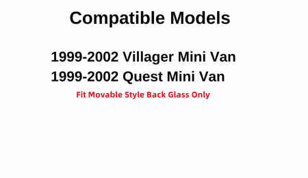 Movable Rear Back Window Back Tailgate Glass Compatible with Nissan Quest/Mercury Villager 1999-2002 Models
