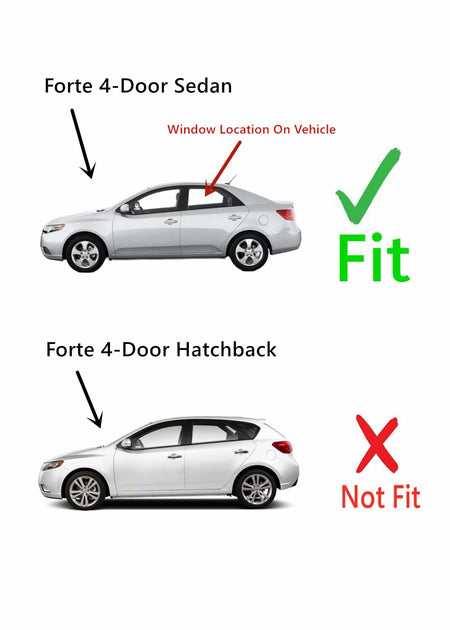 Tempered Driver Left Side Rear Door Window Glass Compatible with Kia Forte 4-Door Sedan 2010-2013 Models