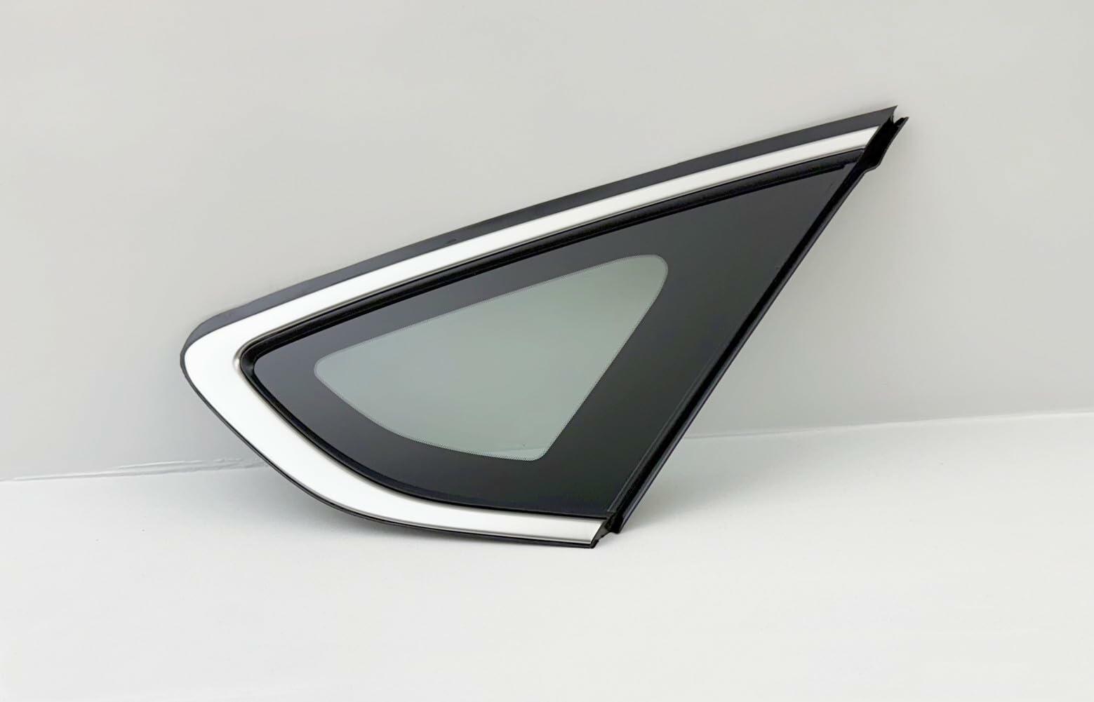 Titanium Moulding Passenger Right Side Quarter Window Quarter Glass Compatible with Ford Fusion 2013-2019/ Fusion Hybrid/Energi 2013-2020 Models
