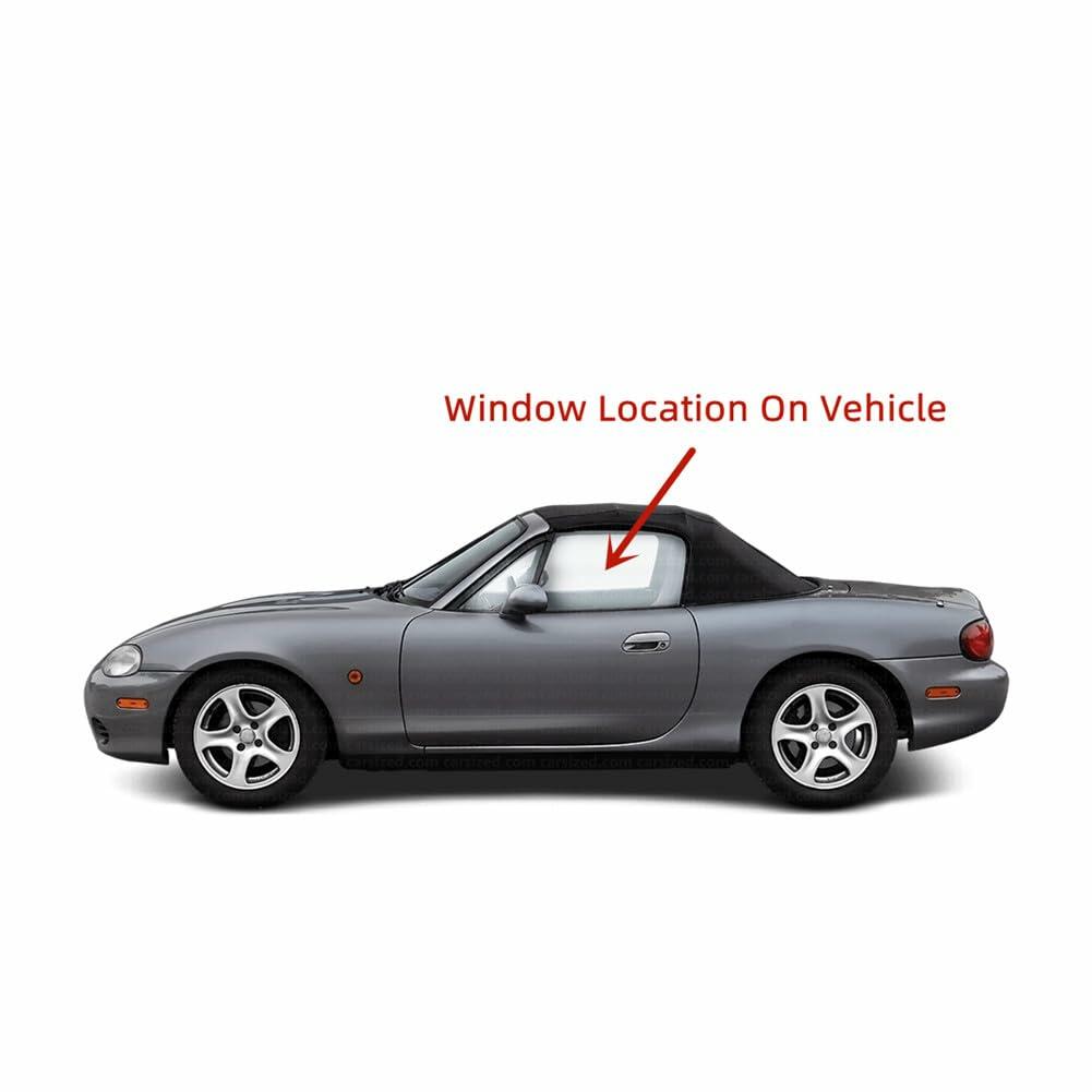 Tempered Driver Left Side Door Window Door Glass Compatible with Mazda Miata 1999-2005 Models