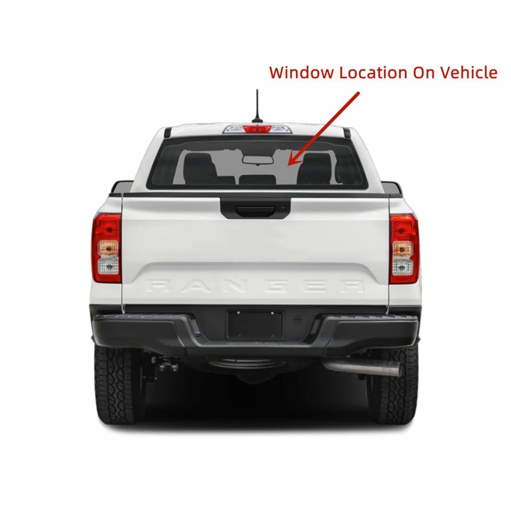 Heated Privacy Stationary Rear Back Window Back Glass Compatible with Ford Ranger Pickup 2024-2026 Models