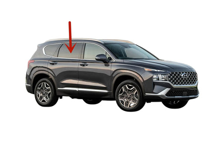 Passenger Right Side Rear Door Window Door Glass Compatible with Hyundai Santa Fe 2019-2023 Models