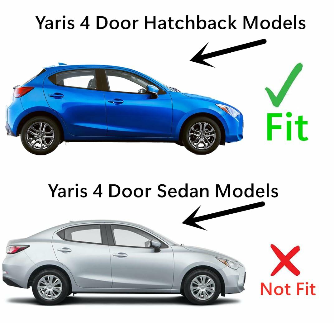 Tempered Passenger Right Side Rear Door Window Door Glass Compatible with Toyota Yaris 4-Door Hatchback 2020-2021 Models