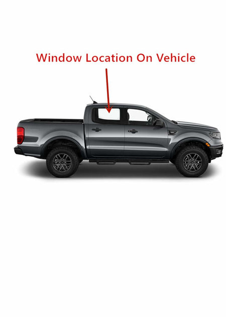 Clear Tempered Passenger Right Side Rear Door Window Glass Compatible with Ford Ranger Pickup 4-Door Crew Cab 2019-2023 Models