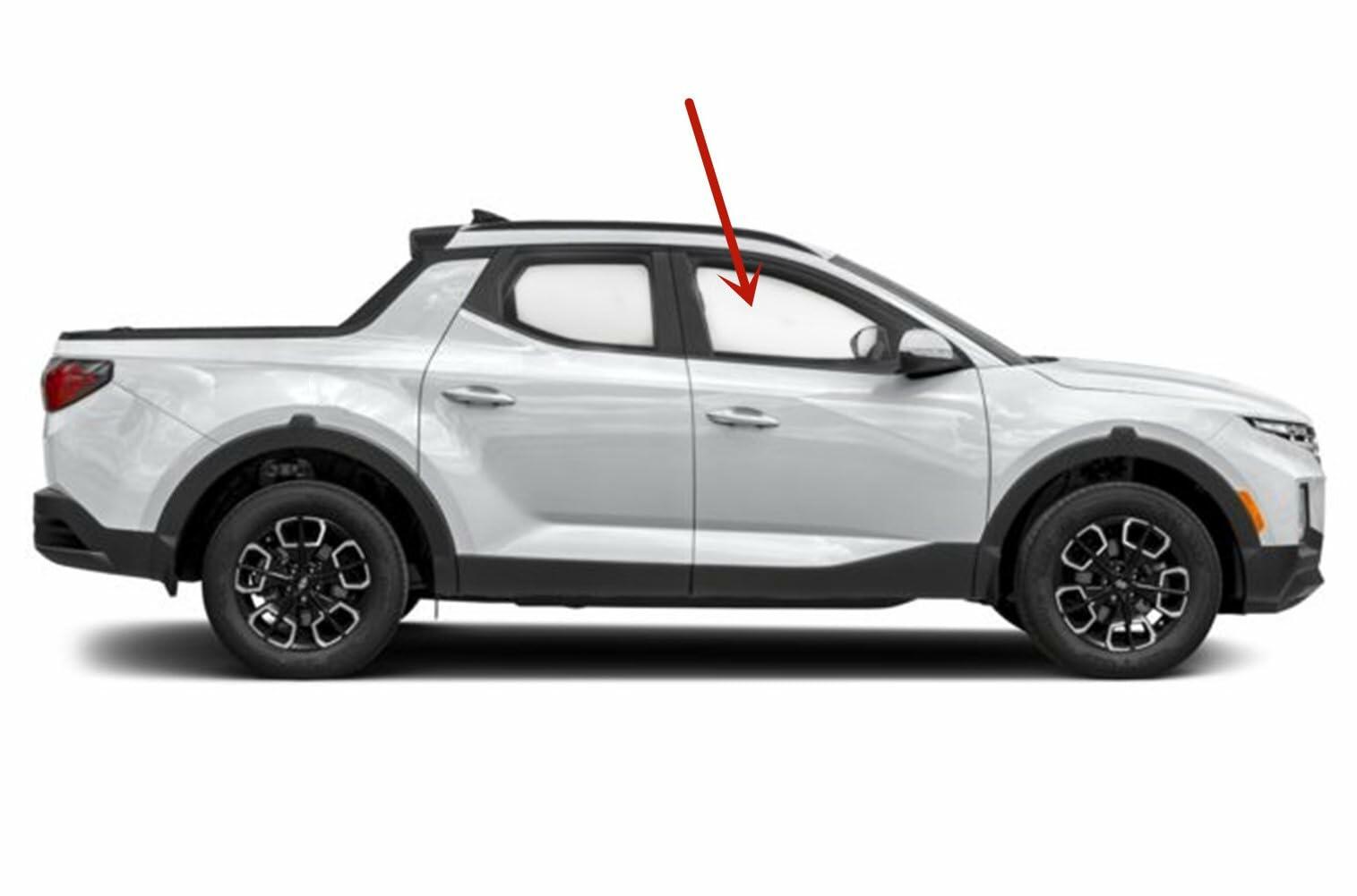Tempered Passenger Right Side Front Door Window Door Glass Compatible with Hyundai Santa Cruz 2022-2026 / Tucson 2022-2026 Models