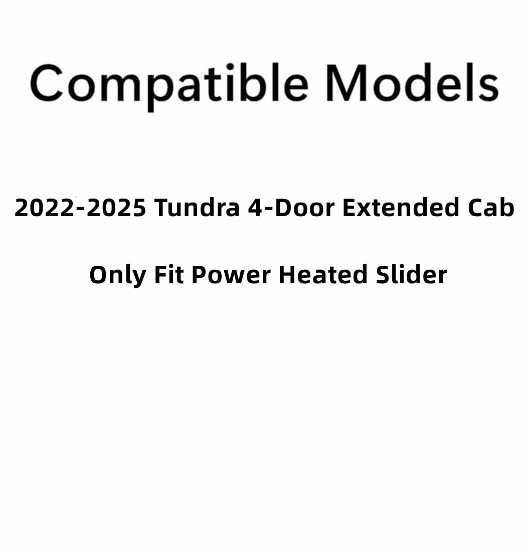 OEM Power Slider Back Window Back Glass Compatible with Toyota Tundra 4 Door Extended Cab 2022-2025 Models