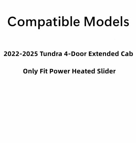 OEM Power Slider Back Window Back Glass Compatible with Toyota Tundra 4 Door Extended Cab 2022-2025 Models