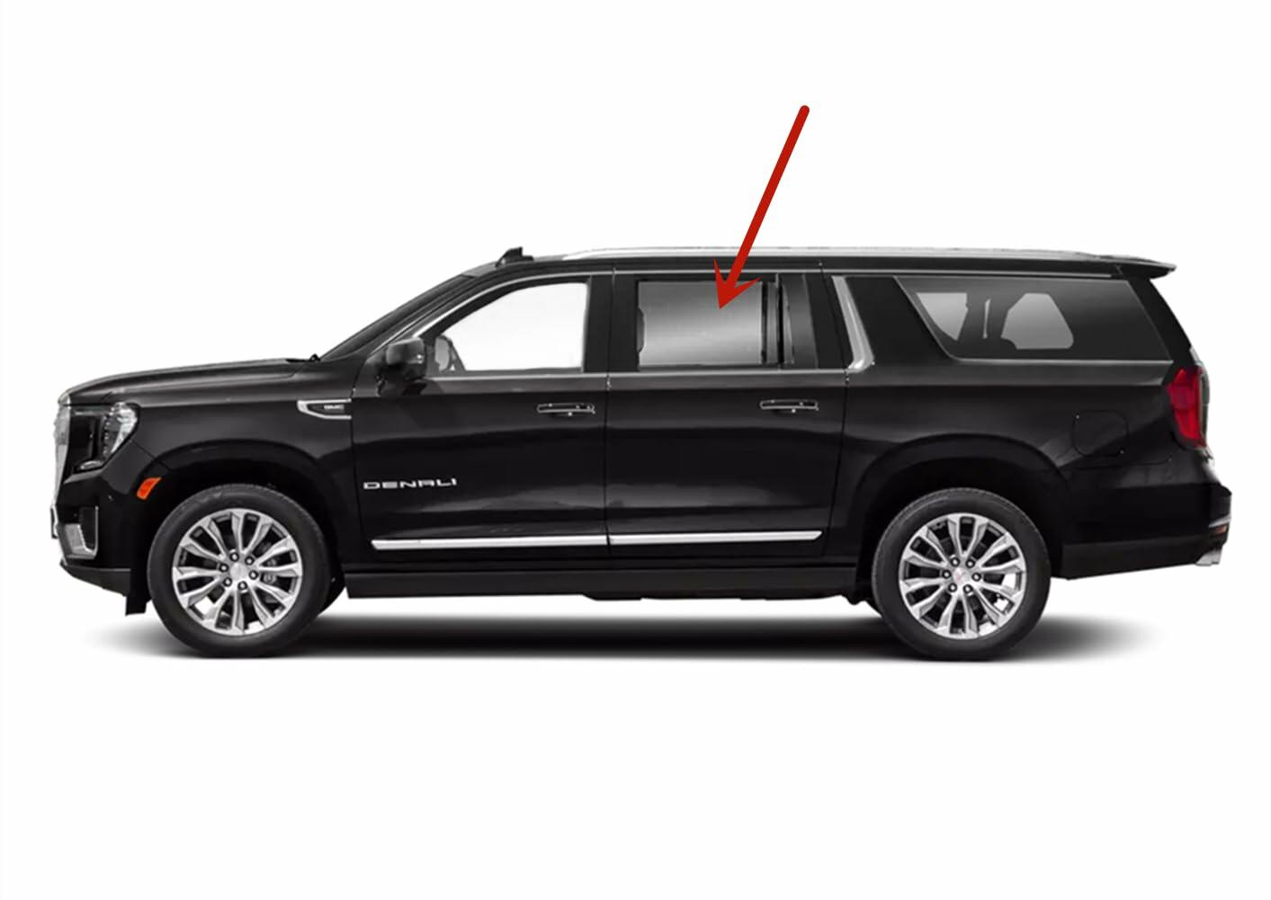 Tempered Driver Left Side Rear Door Window Door Glass Compatible with Chevrolet Suburban / GMC Yukon XL 2021-2026 Models (Not For Yukon)
