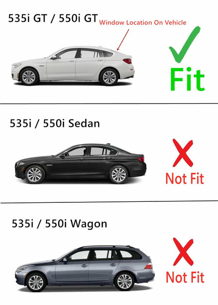 Heated Rear Back Window Back Glass Compatible with BMW 535iGT 550iGT 2010-2017 Models