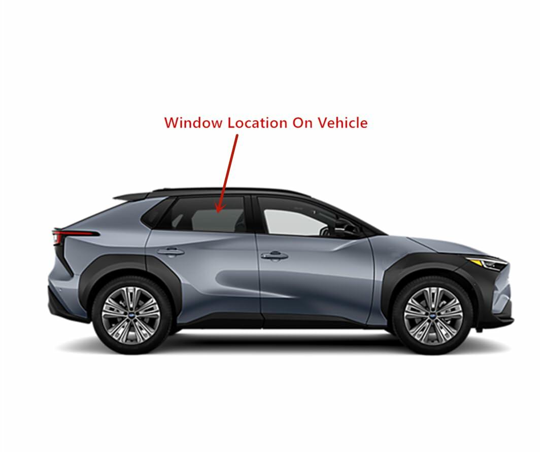 Tempered Passenger Right Side Rear Door Window Glass Compatible with Toyota BZ4X / Subaru Solterra 2023-2025 Models