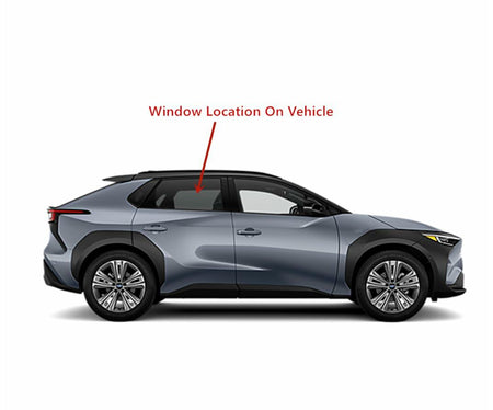 Tempered Passenger Right Side Rear Door Window Glass Compatible with Toyota BZ4X / Subaru Solterra 2023-2025 Models