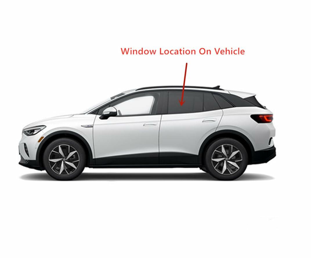 Tempered Driver Left Side Rear Door Window Door Glass Compatible with Volkswagen ID.4 2021-2026 Models