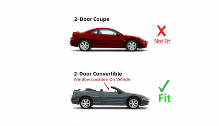 Passenger Right Side Door Window Glass Compatible with Mitsubishi Eclipse 2 Door Convertible 2001-2005 Models