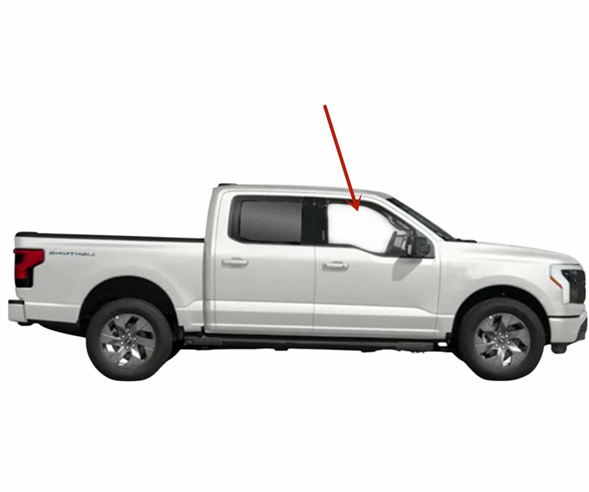 Tempered Passenger Right Side Front Door Window Door Glass Compatible with Ford F150 4-Door Crew Cab 2023-2026 Models