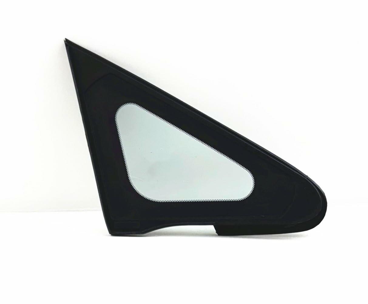 Black Moulding Style Tempered Driver Left Side Front Vent Window Vent Glass Compatible with Nissan Versa 4-Door Hatchback 2007-2013 Models
