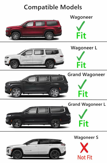 Chrome Trim Heated Rear Back Tailgate Liftgate Window Glass Compatible with Jeep Wagoneer / Wagoneer L / Grand Wagoneer / Grand Wagoneer L 2022-2026 Models