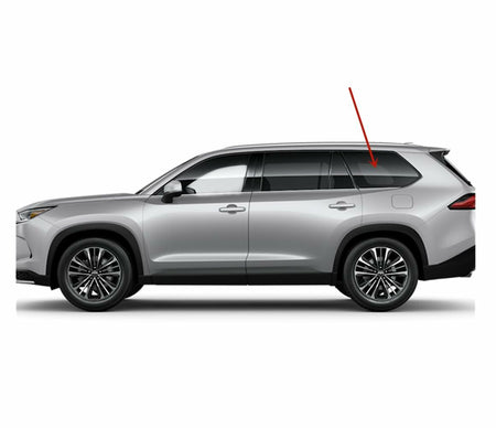Chrome Style Driver Left Side Quarter Window Quarter Glass Compatible with Toyota Grand Highlander 2024-2026 Models