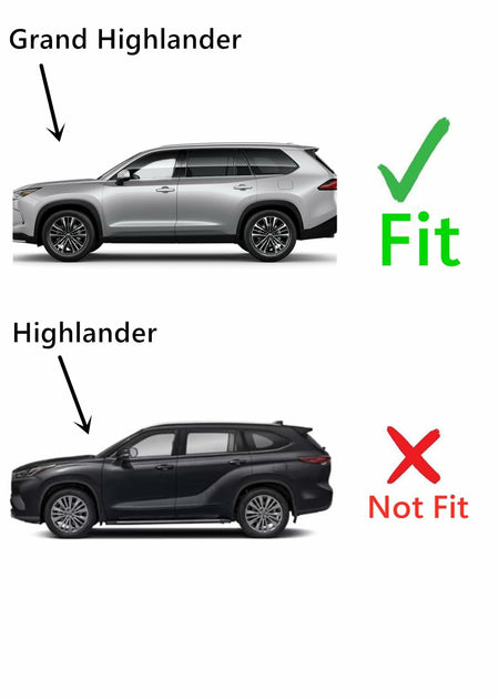 Chrome Style Driver Left Side Quarter Window Quarter Glass Compatible with Toyota Grand Highlander 2024-2026 Models