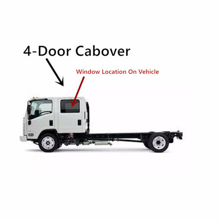 Tempered Privacy Driver Left Side Rear Door Window Door Glass Compatible With Chevrolet / GMC LCF W4500 W5500 & Isuzu NQR 2008-2016 / NPR NPR-HD 2008-2025 4-Door Cabover Models