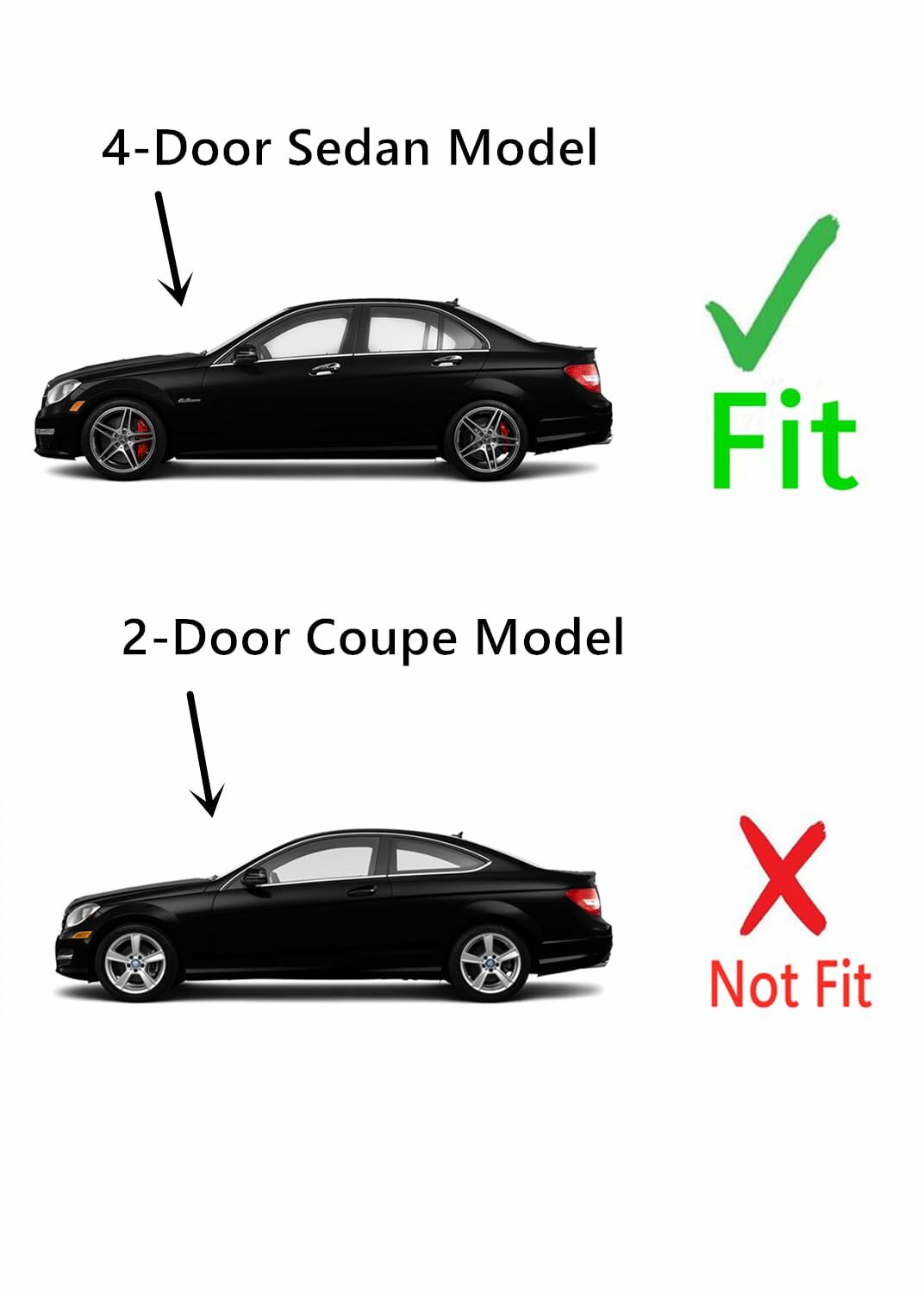 Tempered Driver Left Side Rear Door Window Glass Compatible with Mercedes Benz C250 / C300 / C350 / C63AMG 4-Door Sedan 2012-2014 Models